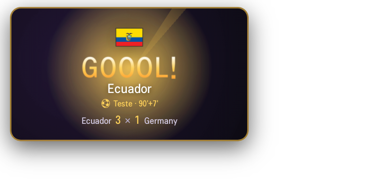 Alerta de gol do Cortex